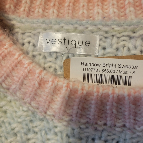 NTW Vestique Rainbow Bright Oversized Sweater Size S - Picture 4 of 8